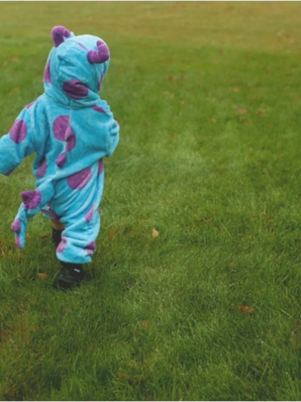 Blue and Purple Plush Baby Monster Onesie costume